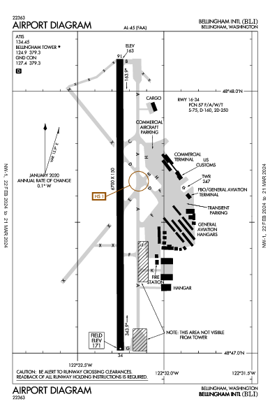 Bellingham Intl Airport (Bellingham, WA): KBLI Airport Diagram