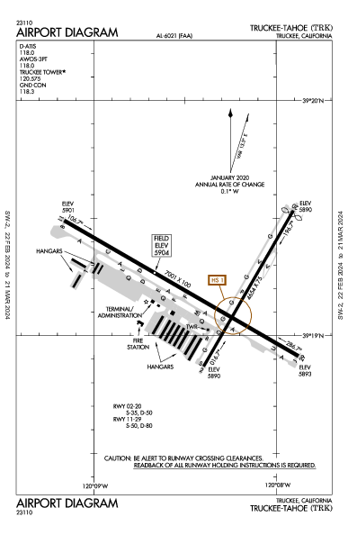 Truckee-Tahoe Airport (Truckee, CA): KTRK Airport Diagram
